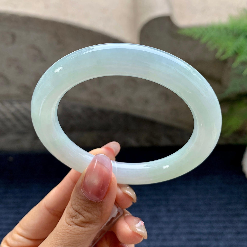 细糯种淡晴底圆条手镯（55.5mm）（yc281534）