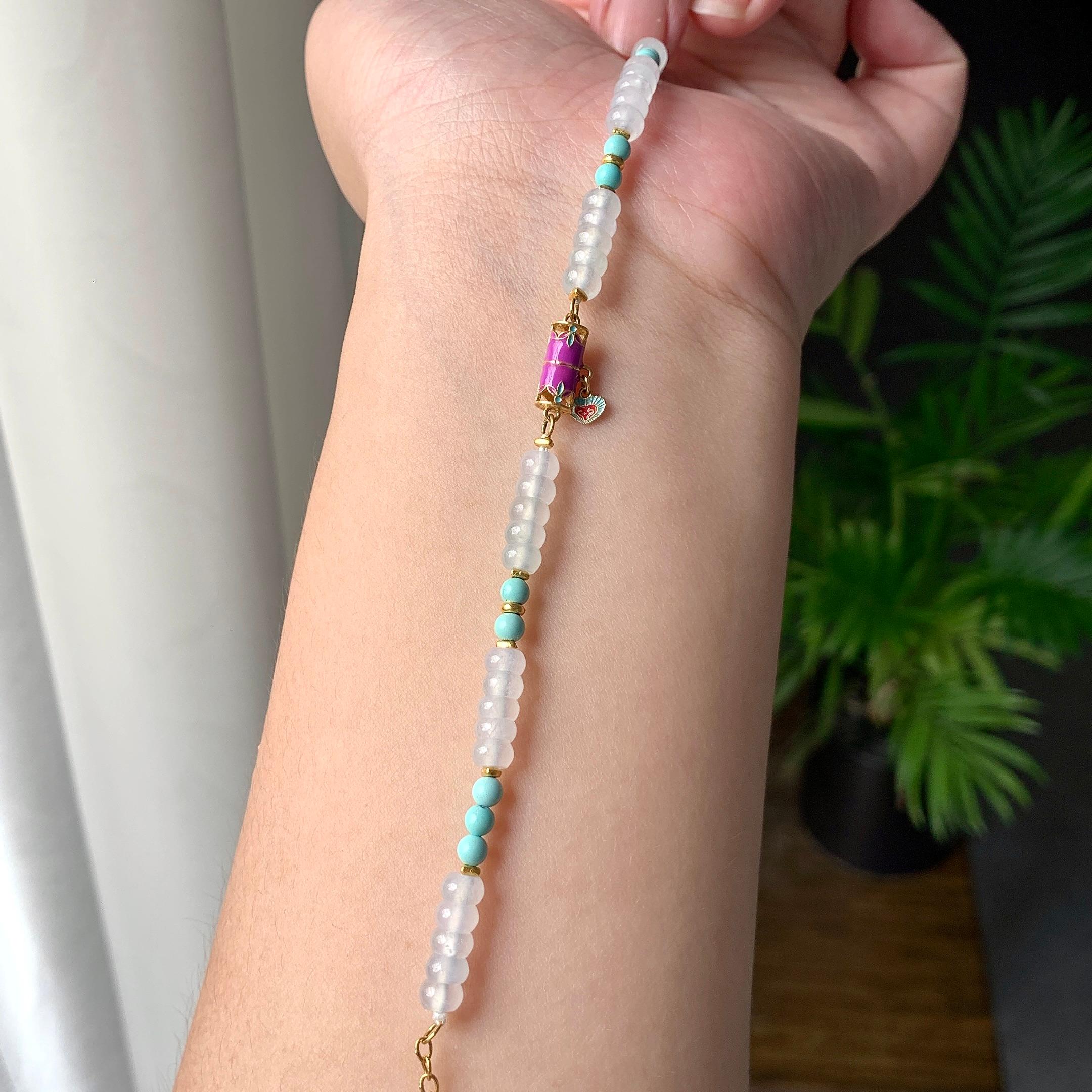 18K金镶糯冰种算盘珠手链（yc207251）