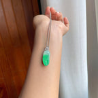 18k金镶糯冰飘绿翡翠福瓜（yc251743）