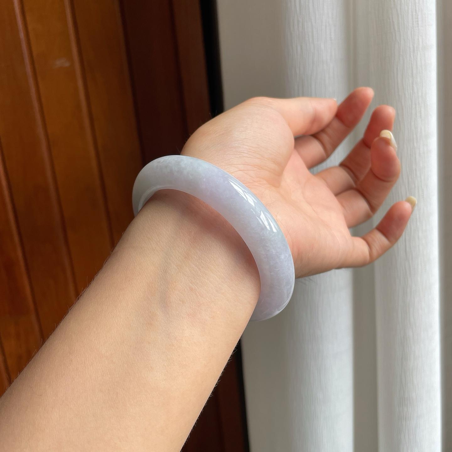 糯冰紫罗兰翡翠平安镯（57mm）（yc185063）