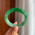 糯冰带辣色翡翠平安镯（54.6mm）（yc400220）