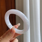 细糯冰淡春底翡翠平安镯（60mm）（yc274570）