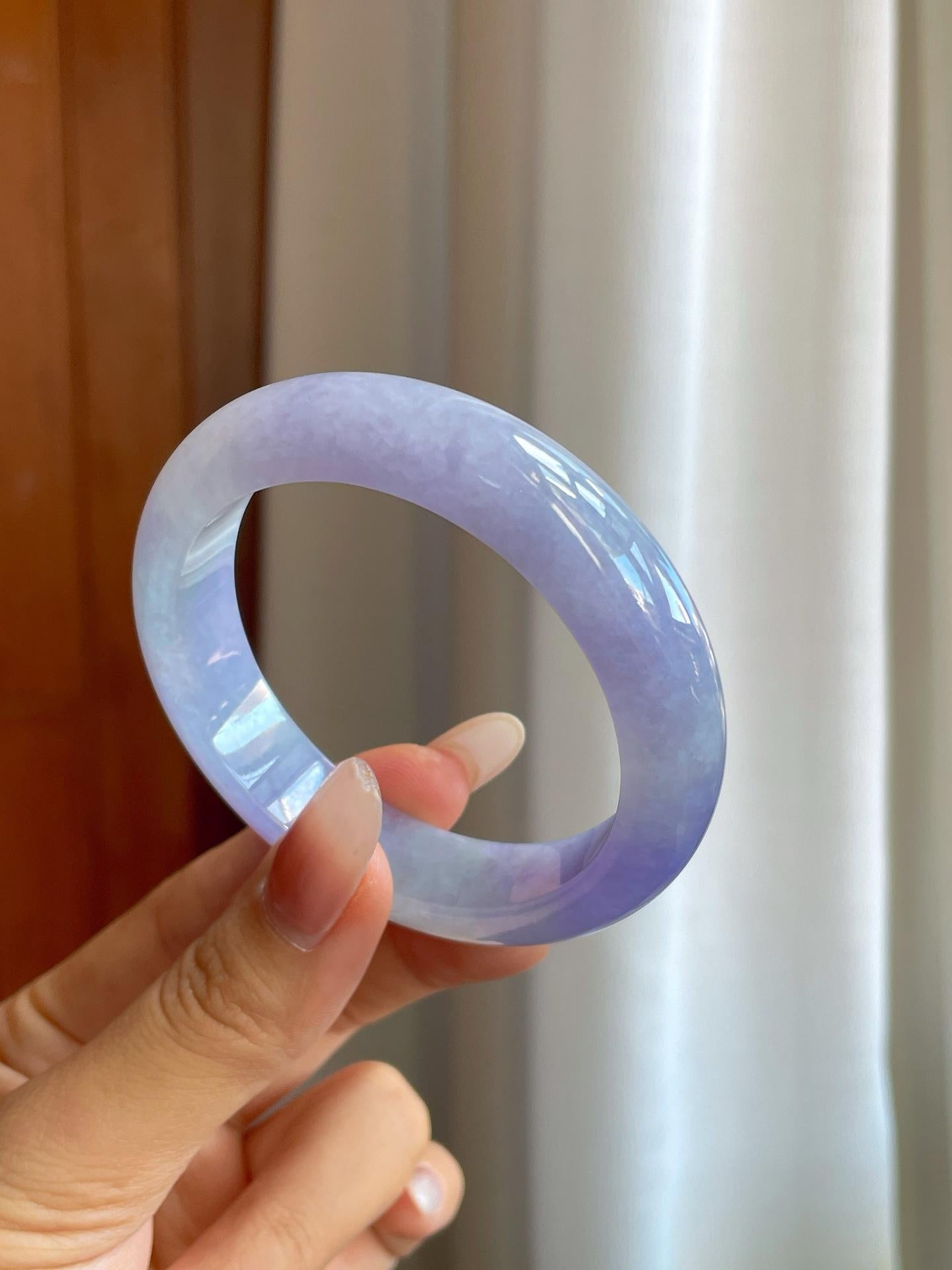 糯冰淡椿紫罗兰翡翠平安镯（55mm）（yc268249）