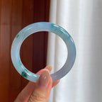 冰紫底飘花圆条手镯（52mm）（yc422964）