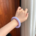 Vòng tay ngọc phỉ thúy tròn màu tím hoa cà băng mịn, size 56, ngọc phỉ thúy tự nhiên loại A Myanmar (yc451487)