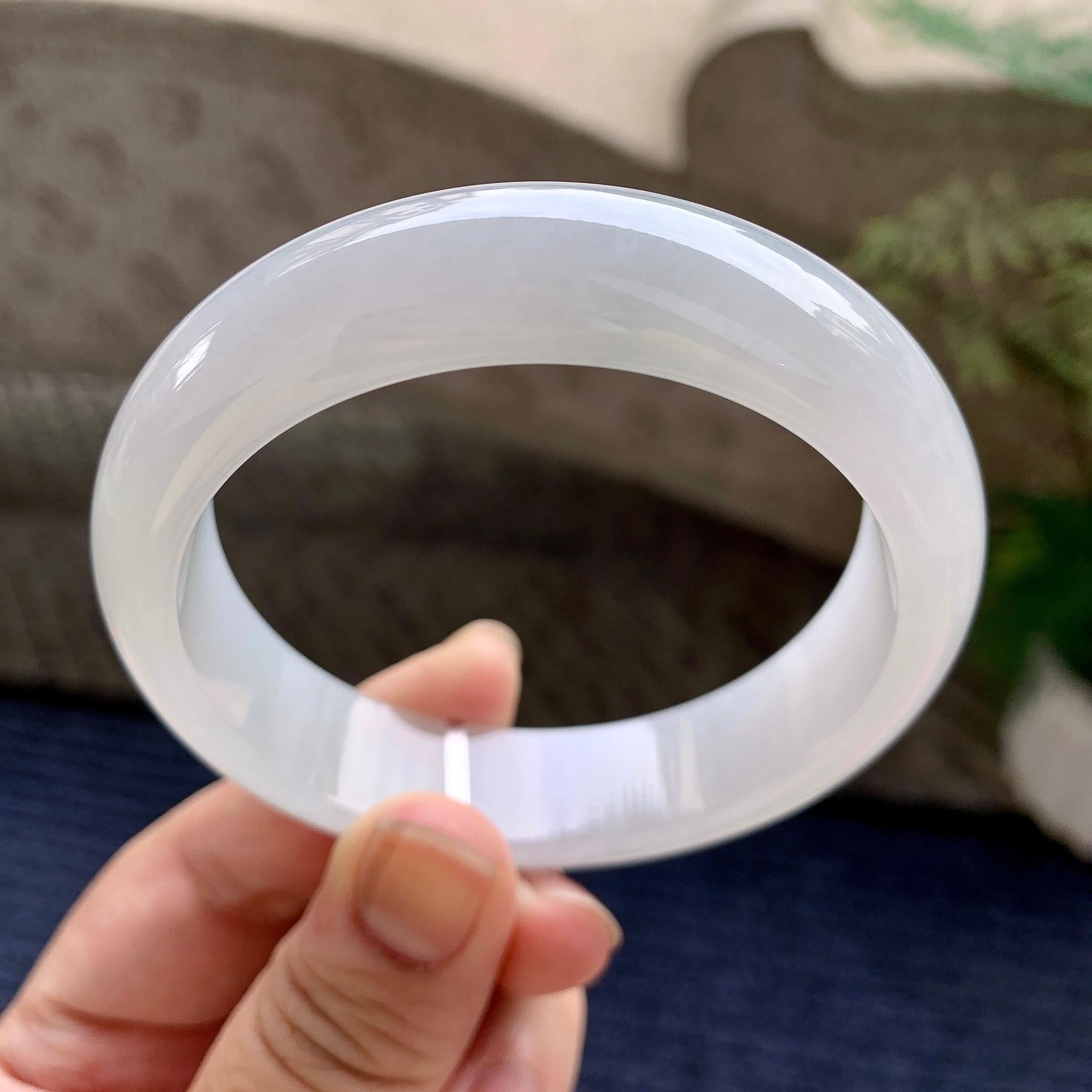 细糯种无色宽版轮胎手镯（58mm）（yc233898）