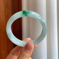 糯冰飘花翡翠平安镯（55.5mm）（yc312902）