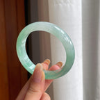 糯冰带色翡翠平安镯（54.6mm)（yc407464）