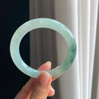 冰种飘花圆条翡翠手镯（56.6mm）（yc389491）