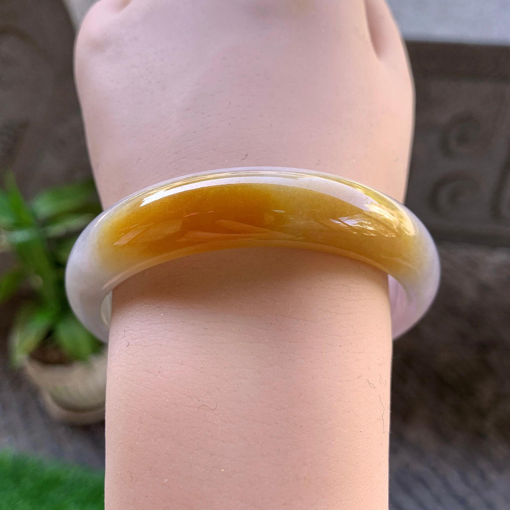 细糯种黄翡平安镯（57.7mm）（yc307302）