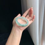 冰种飘花翡翠平安镯（53mm）（yc389586）