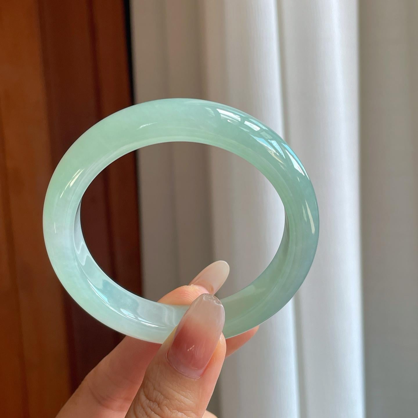 冰种晴底翡翠平安镯（yc281671）