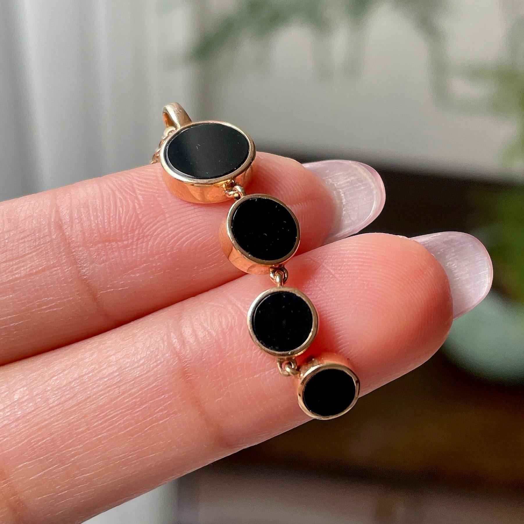 18k金镶细糯种墨翠圆牌项链    天然缅甸A货翡翠（yc332465）