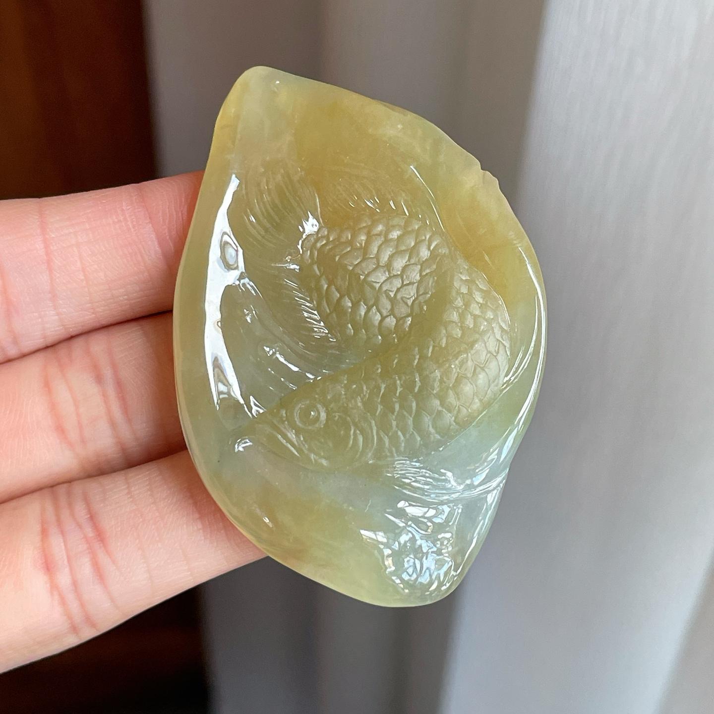 糯冰黄翡翡翠如鱼得水（yc302308）