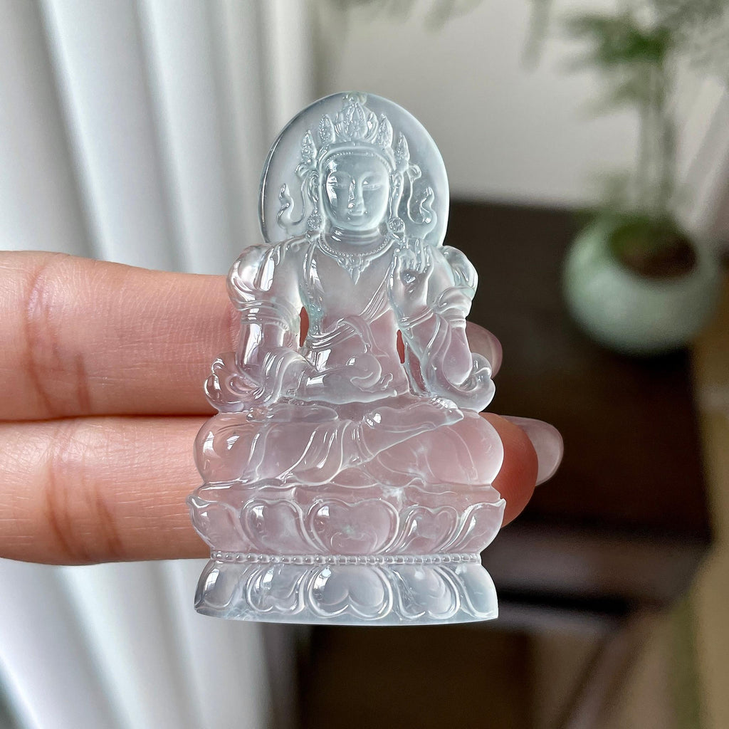 冰种淡晴水度母挂件（yc312575）