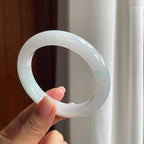 糯冰带色翡翠平安镯（58.5mm）（yc377449）