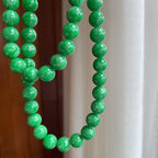 糯种满绿翡翠珠串项链（yc247168）