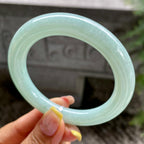 细糯种晴底圆条手镯56.6圈      天然缅甸A货翡翠（yc383138）