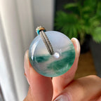 糯冰种飘花平安扣吊坠（yc245075）