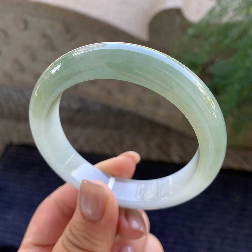 糯冰种晴水正圈平安镯  57.4圈口 天然缅甸A货翡翠（yc400179）