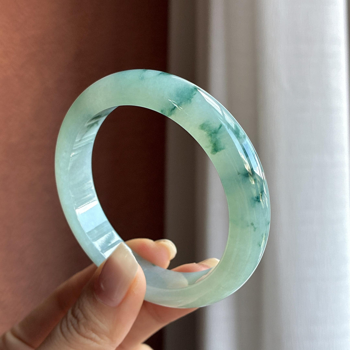 糯冰飘花正圈平安镯 57圈（yc737996）