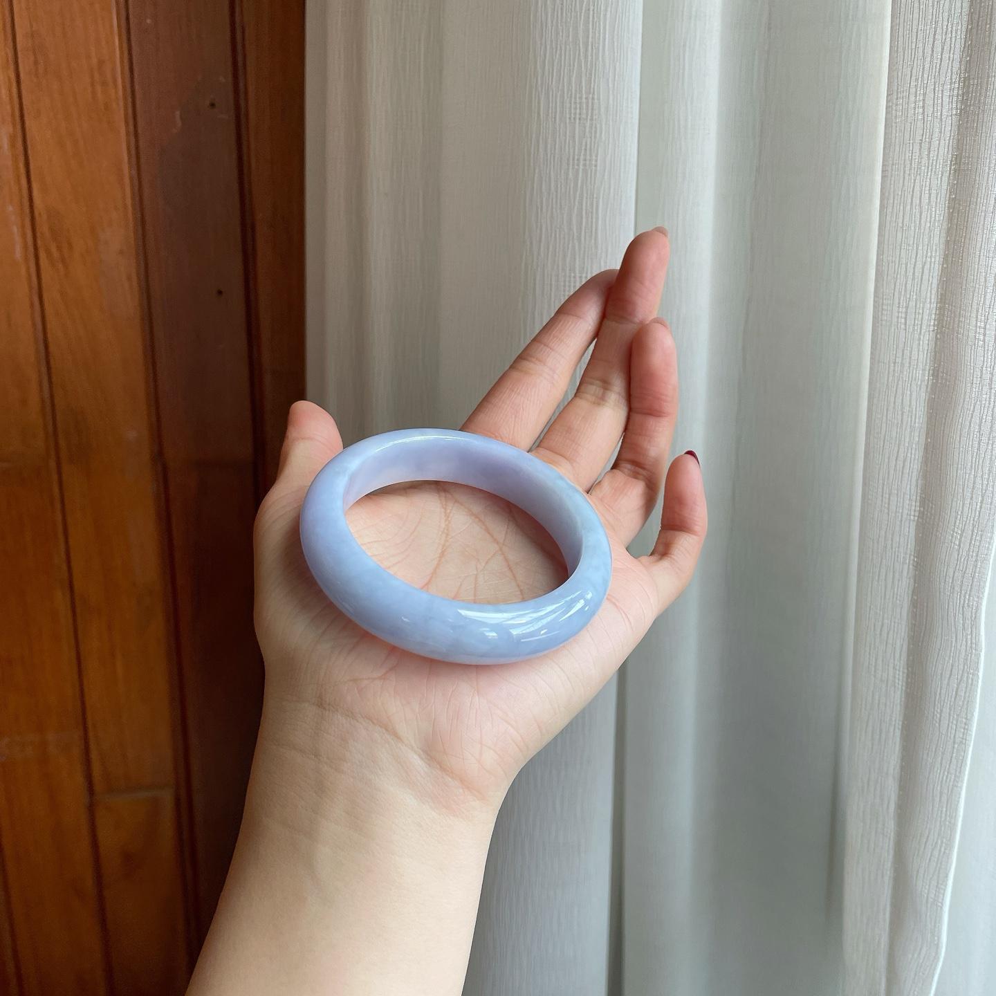 糯冰紫罗兰翡翠平安镯（55mm）（yc302148）