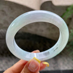 细糯种飘花正圈平安镯56.4圈            天然缅甸A货翡翠（yc392726）