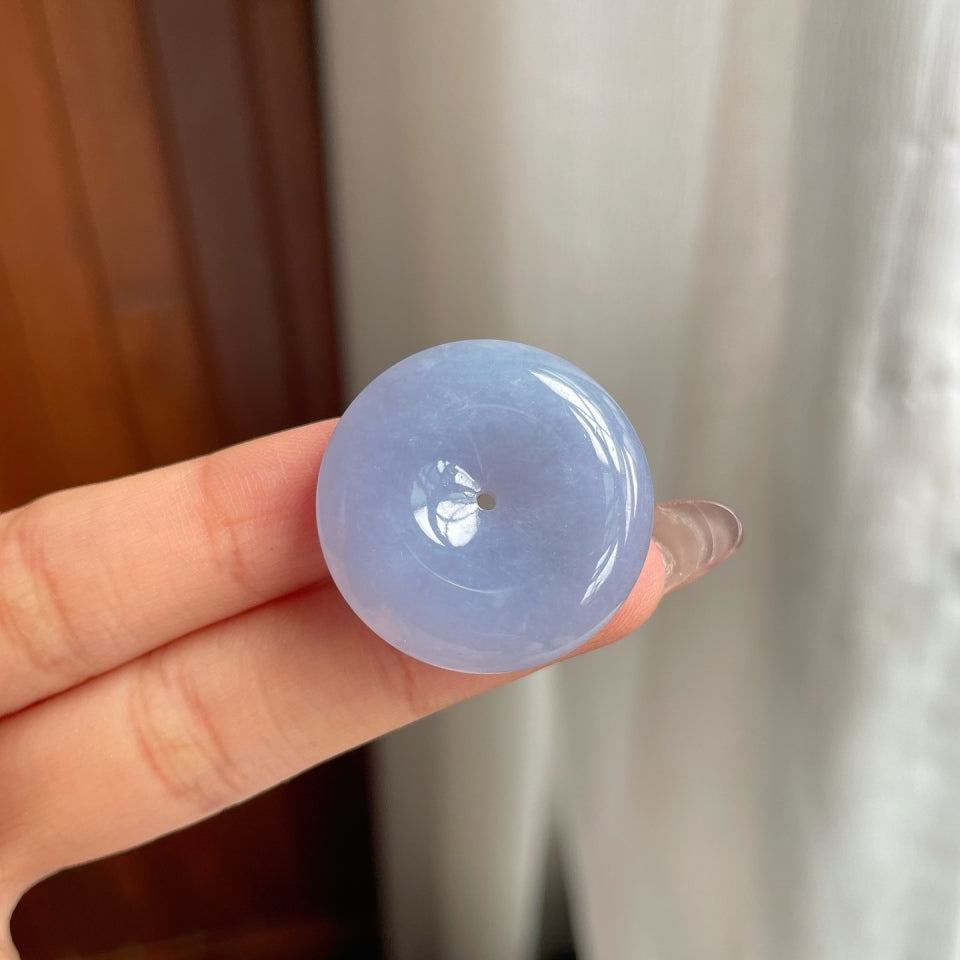 糯冰种紫罗兰翡翠平安扣（yc174526）