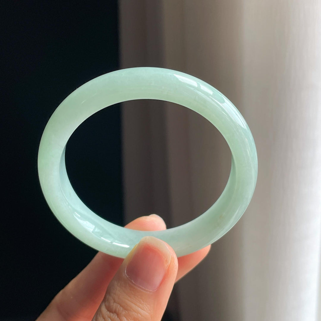 糯冰晴底翡翠平安镯（52.7mm)（yc348927）
