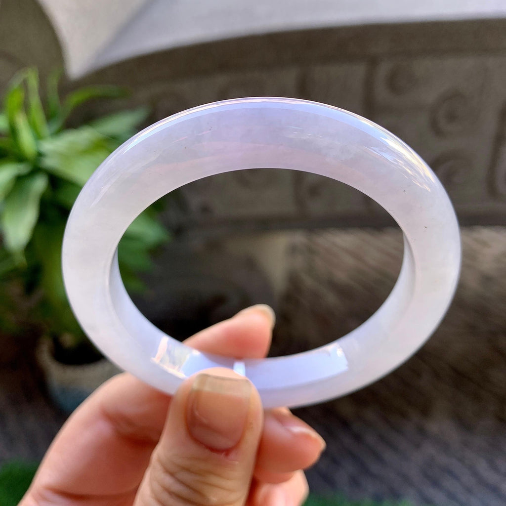 细糯种淡紫罗兰平安镯（53mm）（yc307321）