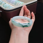 糯冰飘花正圈翡翠手镯（56mm）（yc017390）