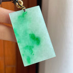 糯冰带色翡翠无事牌（yc241874）