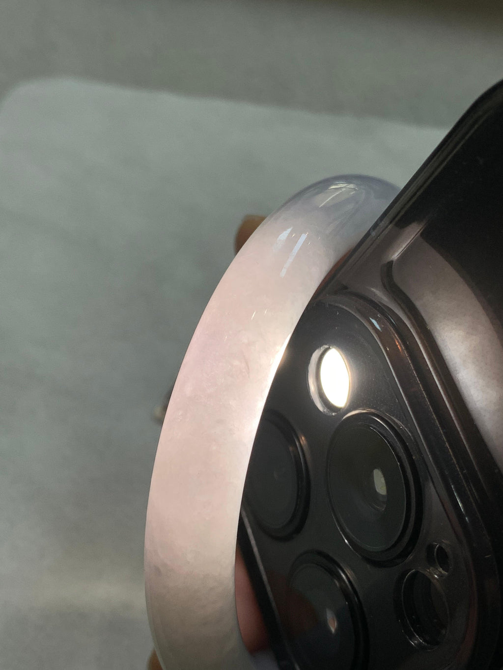 细糯种淡晴底圆条手镯（55.8mm）（yc310097）