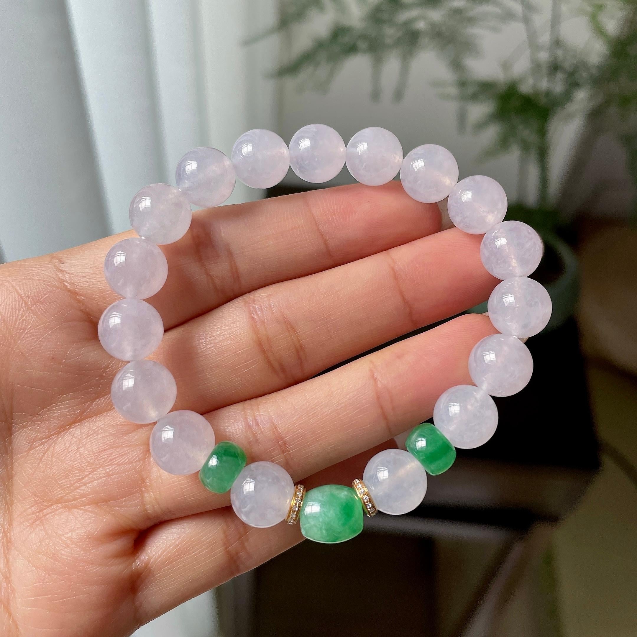 糯冰种多彩手串（yc304234）