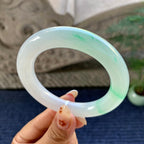 糯冰种飘绿圆条手镯（54.4mm）（yc248092）