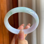 糯冰春带彩翡翠贵妃镯（56mm)（yc361756）