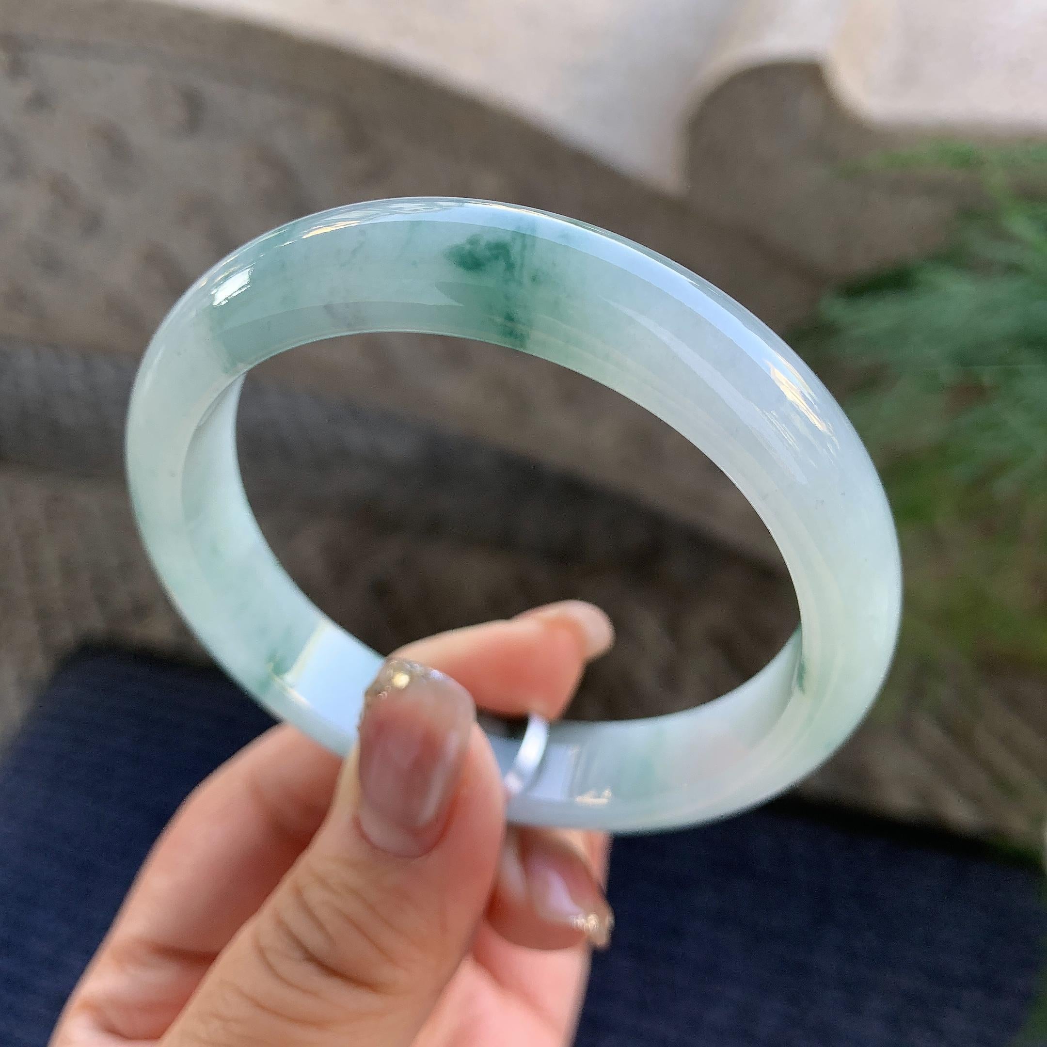 细糯种飘花平安镯（56.4mm）（yc294652）