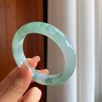 糯冰飘花翡翠平安镯（56.2mm）（yc365719）