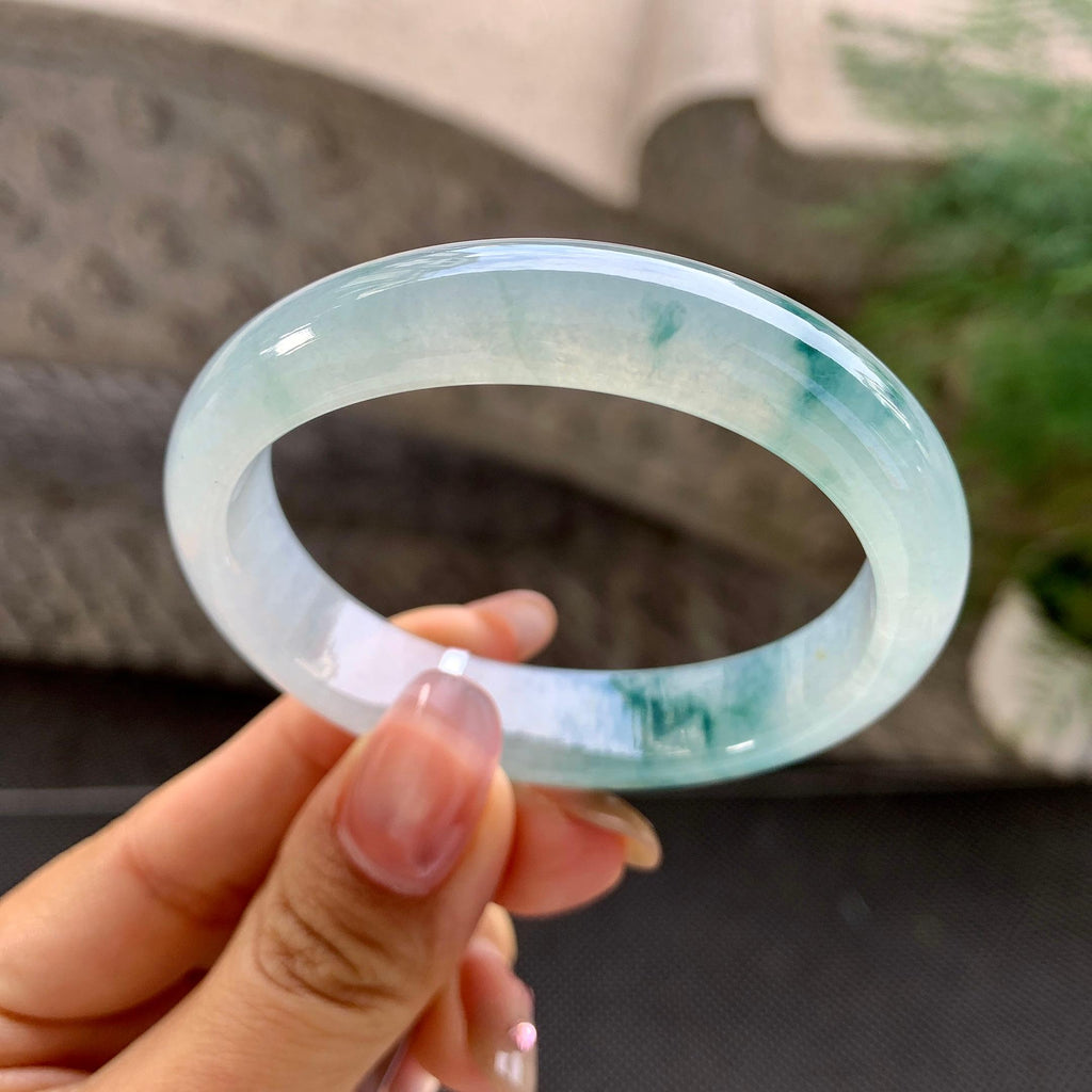 糯冰种飘花贵妃手镯（51.5mm）（yc288667）