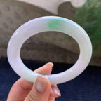 细糯种春彩圆条手镯  56圈口 天然缅甸A货翡翠（yc400187）