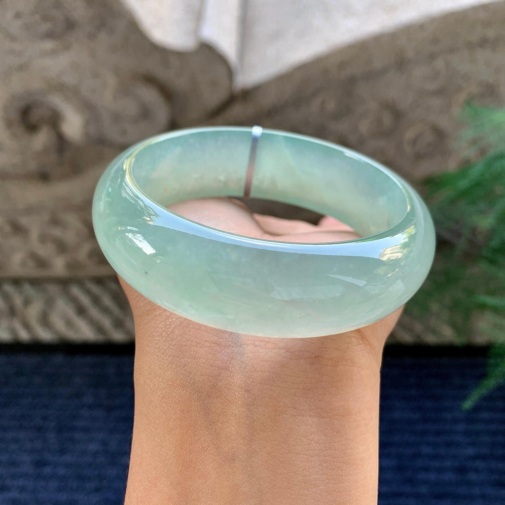 糯冰种晴水宽版轮胎手镯（58.5mm）（yc243442）