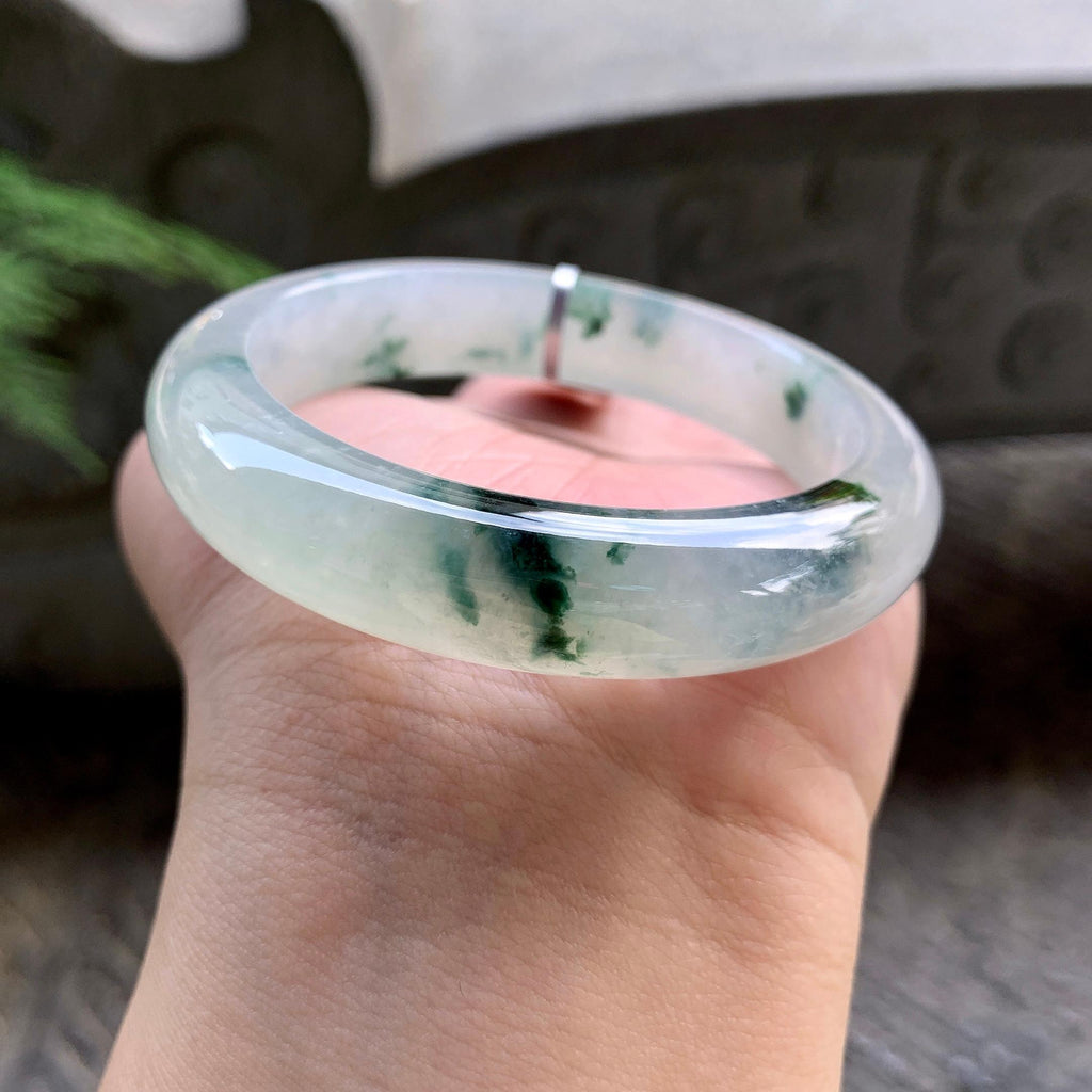 糯冰种飘花平安镯（56.3mm）（yc195344）