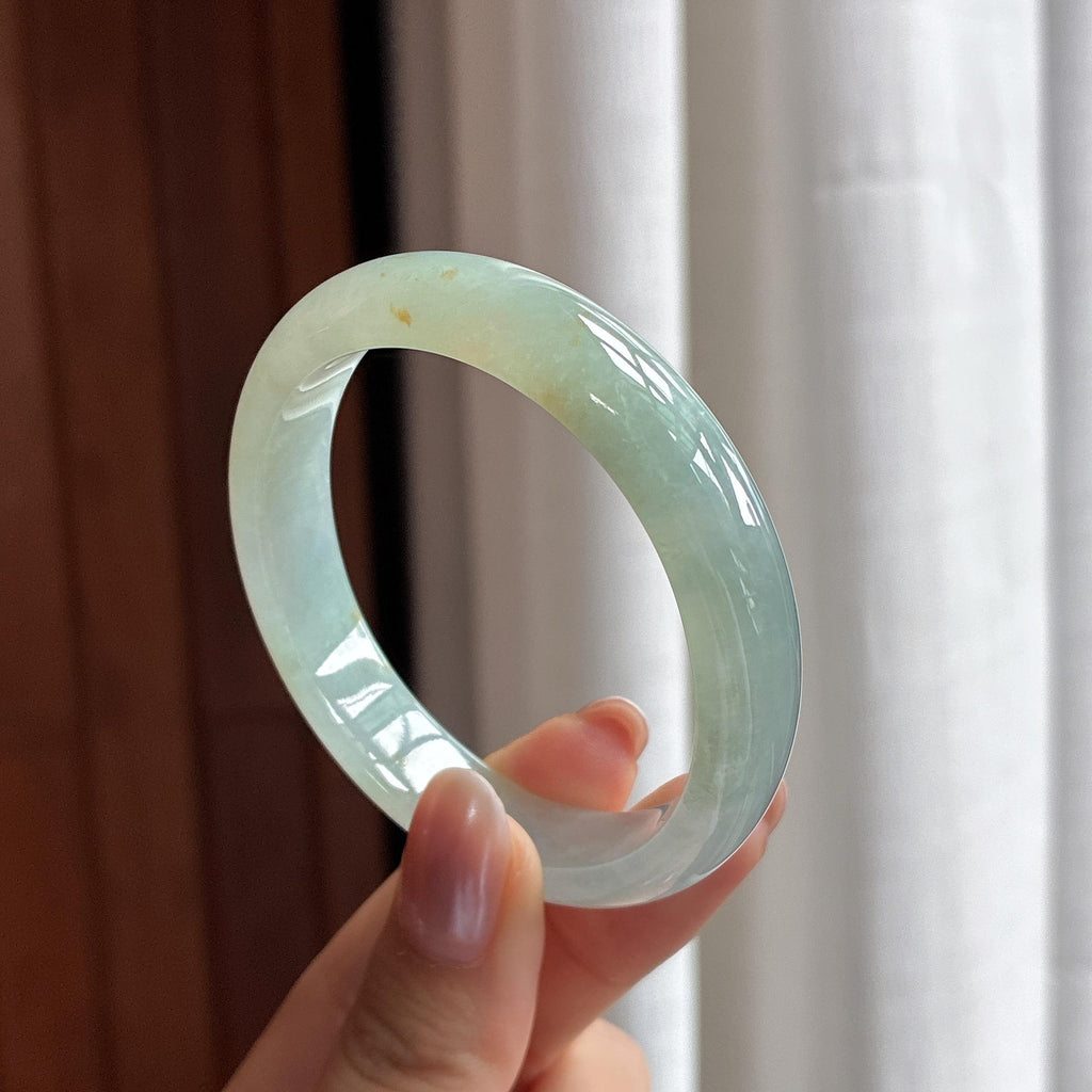 糯冰晴底洒金贵妃镯 53圈 天然缅甸A货翡翠（yc530511）