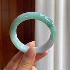 糯冰半山半水特色翡翠平安镯（54.5mm）（yc389555）