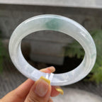 细糯种飘花正圈平安镯57.8圈      天然缅甸A货翡翠（yc387360）