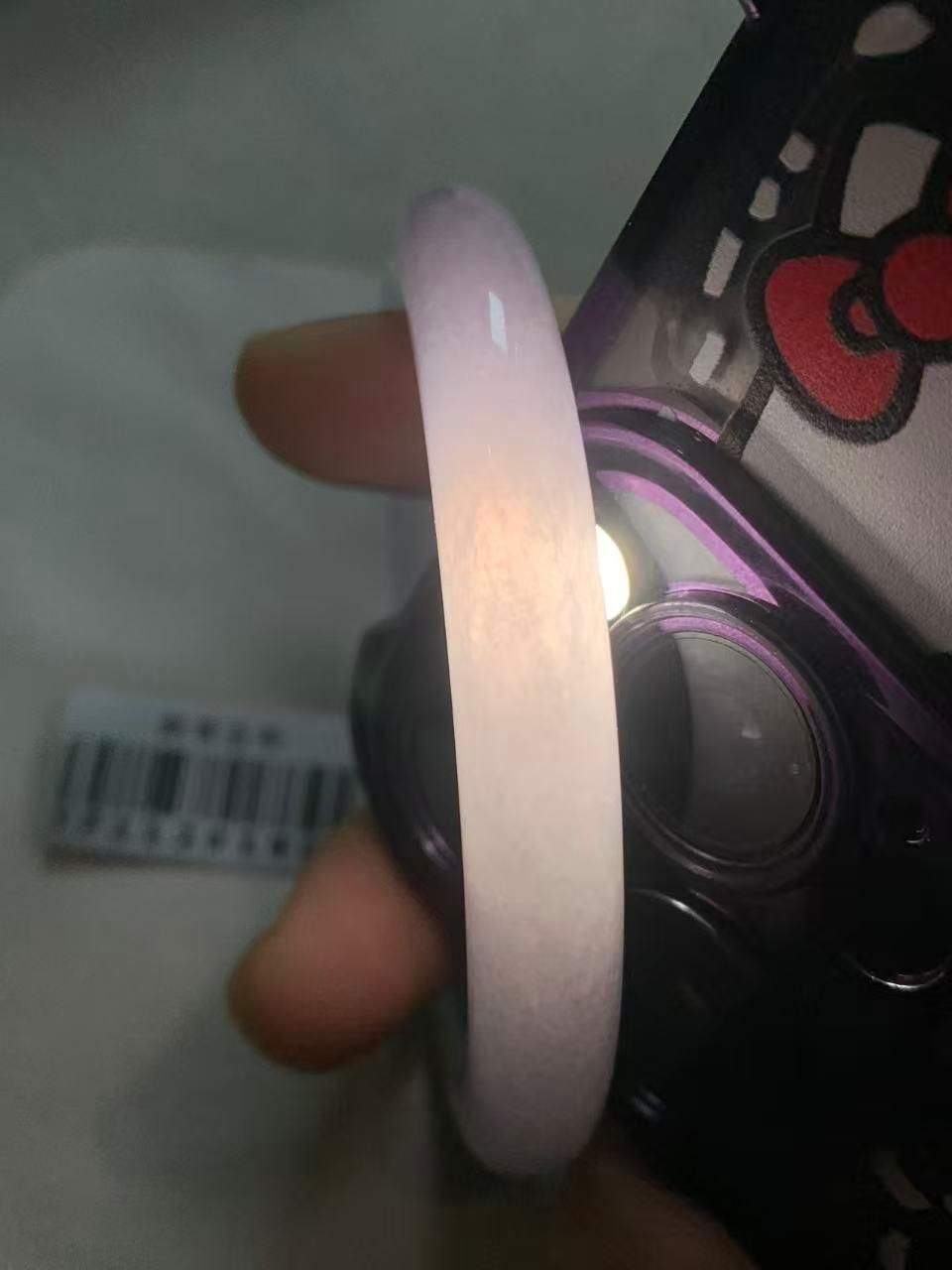 糯冰种春彩圆条手镯（54.2mm）（yc272778）