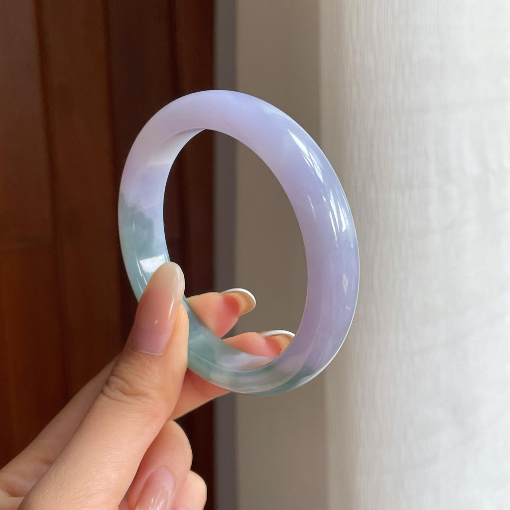 糯冰紫罗兰特色翡翠平安镯（56.4mm)（yc415329）