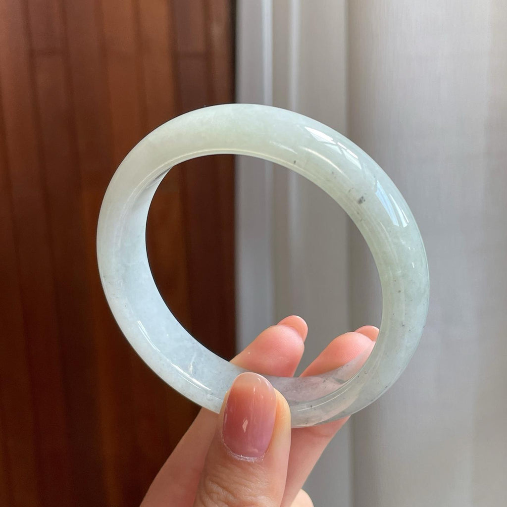 冰种乌鸡翡翠平安镯（57mm)（yc323653）