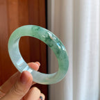 糯冰飘花翡翠平安镯（57.6mm）（yc278732）