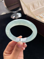 冰种蓝晴底正圈翡翠手镯（55mm）（yc013665）